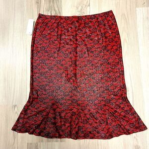 Forever 21 red black metallic flounce skirt sz L NWT vintage y2k goth